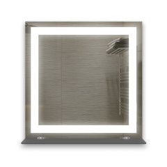 Дзеркало з LED підсвіткою та полицею Venta-02 LS 500x500 (200370)